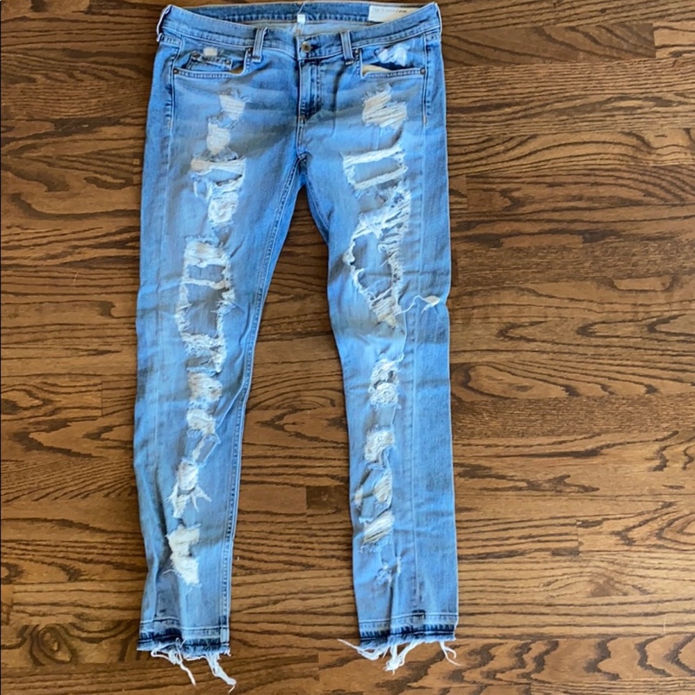 Rag & Bone shredded jeans.